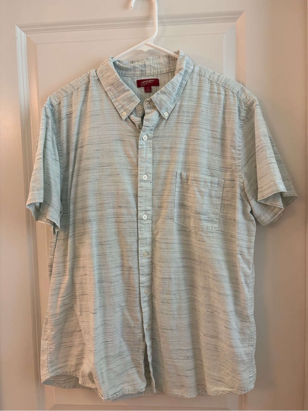 Arizona Jean Company Light Blue Short-Sleeve Button-Down Shirt